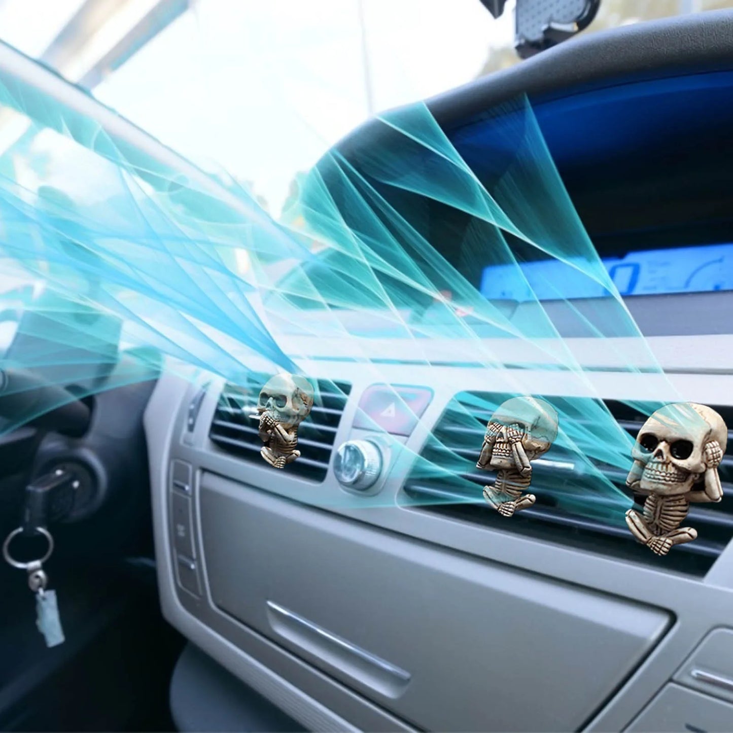 2022 Bone Skull Ghost Car Air Freshener Vent Clip Human Body Skeleton Aromatherapy Resin Car Perfume Diffuser Car Smell Diffuser