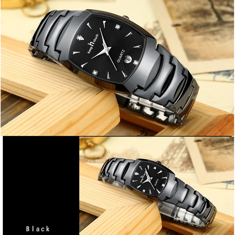 Fashion Men Women Watches Couple Items For Lovers Stainless Steel Quartz Date Clock Casual Business Style His Hers Watch Sets