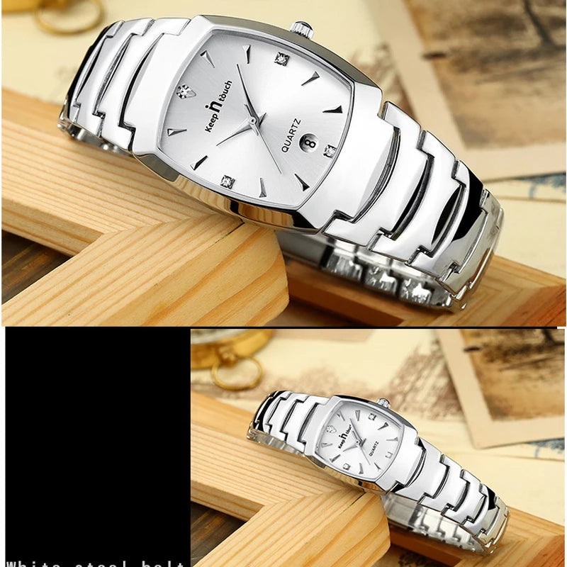 Fashion Men Women Watches Couple Items For Lovers Stainless Steel Quartz Date Clock Casual Business Style His Hers Watch Sets