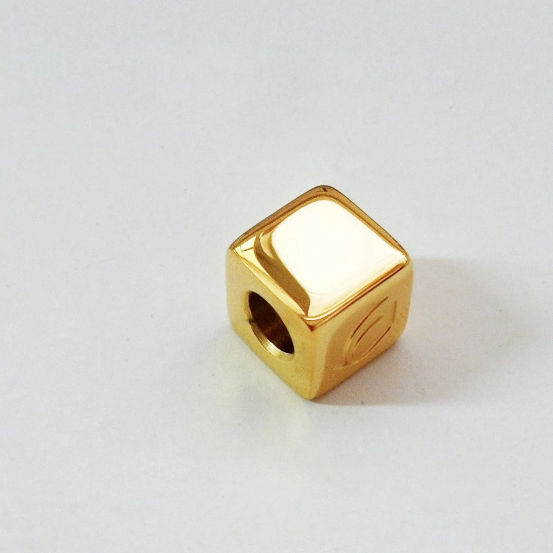 Gold Color Beads for Jewelry Making 8mm Stainless Steel Charm Black Cube Spacer Beads Custom Logo Name Diy Bracelet Accessories