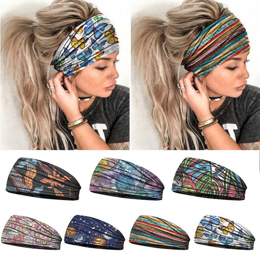 Women Headpiece Stretch Hot Sale Turban Hair Accessories 1PC Headwear Cycle Run Bandage Hair Bands Headbands Wide Headwrap freeshipping - ZeeK01